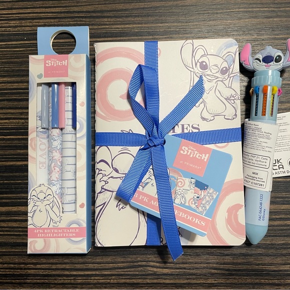 Disney Office Nwt Lilo And Stitch Notebook A6 Pen And Highlighter
